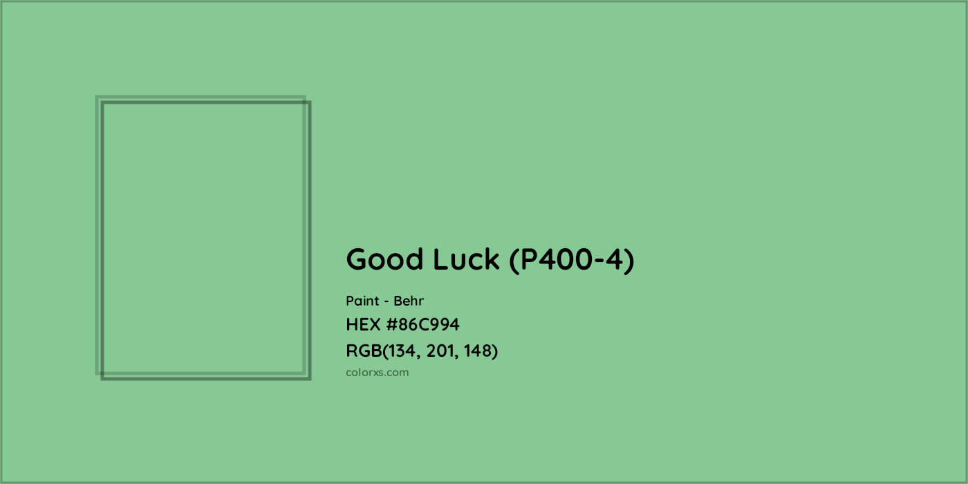 HEX #86C994 Good Luck (P400-4) Paint Behr - Color Code