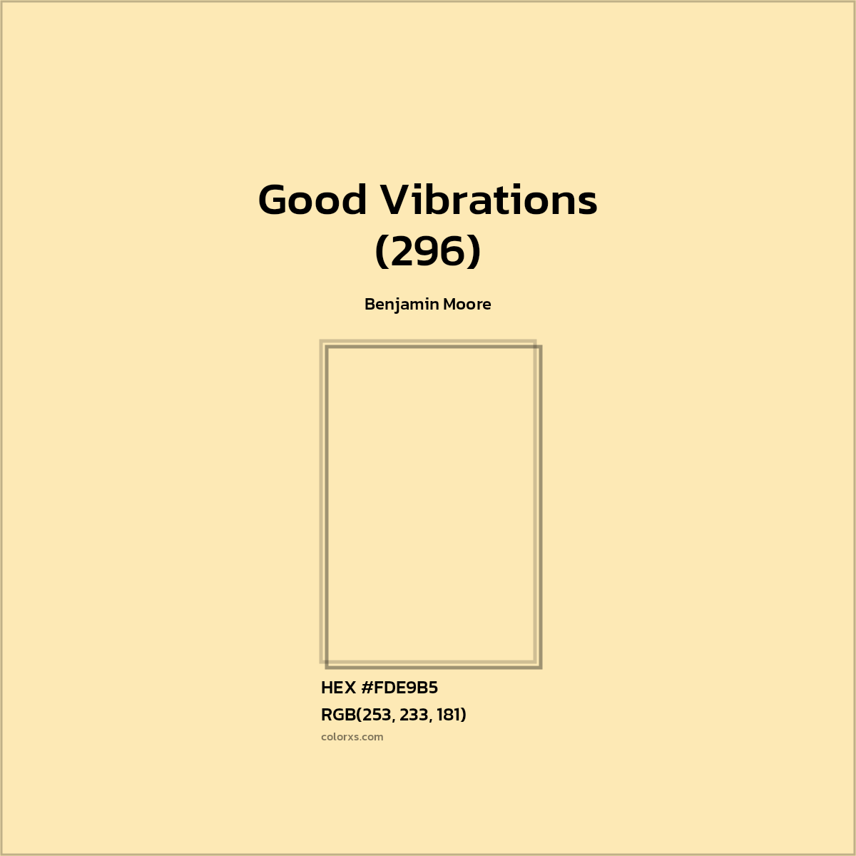 HEX #FDE9B5 Good Vibrations (296) Paint Benjamin Moore - Color Code