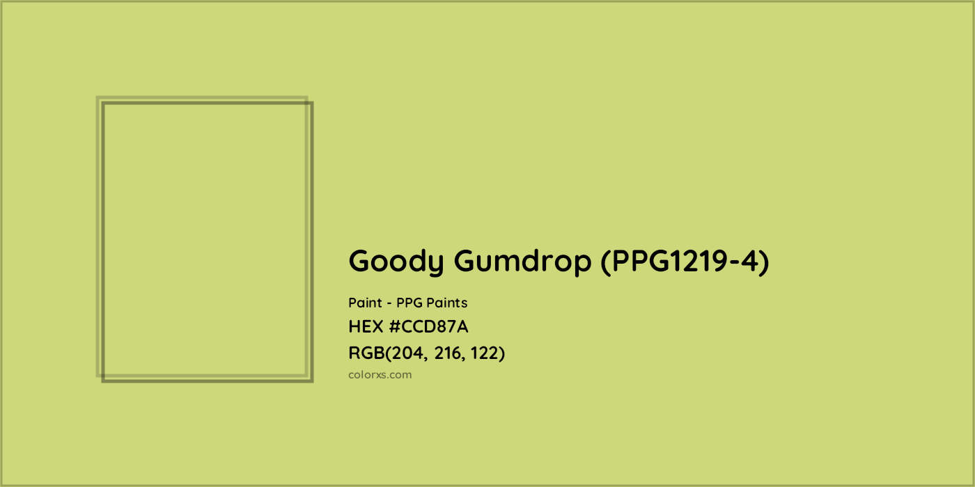 HEX #CCD87A Goody Gumdrop (PPG1219-4) Paint PPG Paints - Color Code