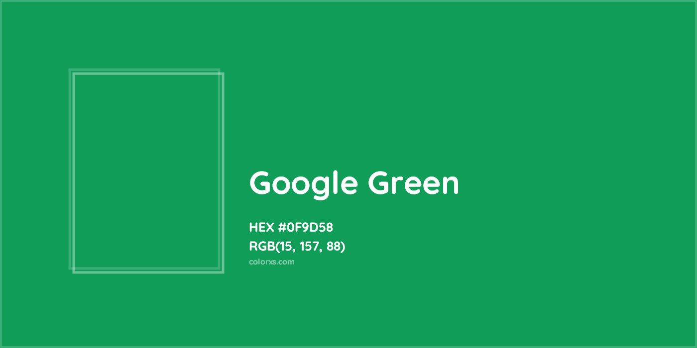 HEX #0F9D58 Google Green Other Brand - Color Code