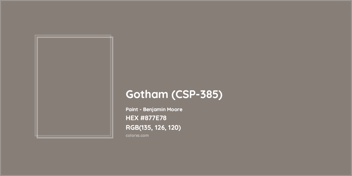 HEX #877E78 Gotham (CSP-385) Paint Benjamin Moore - Color Code