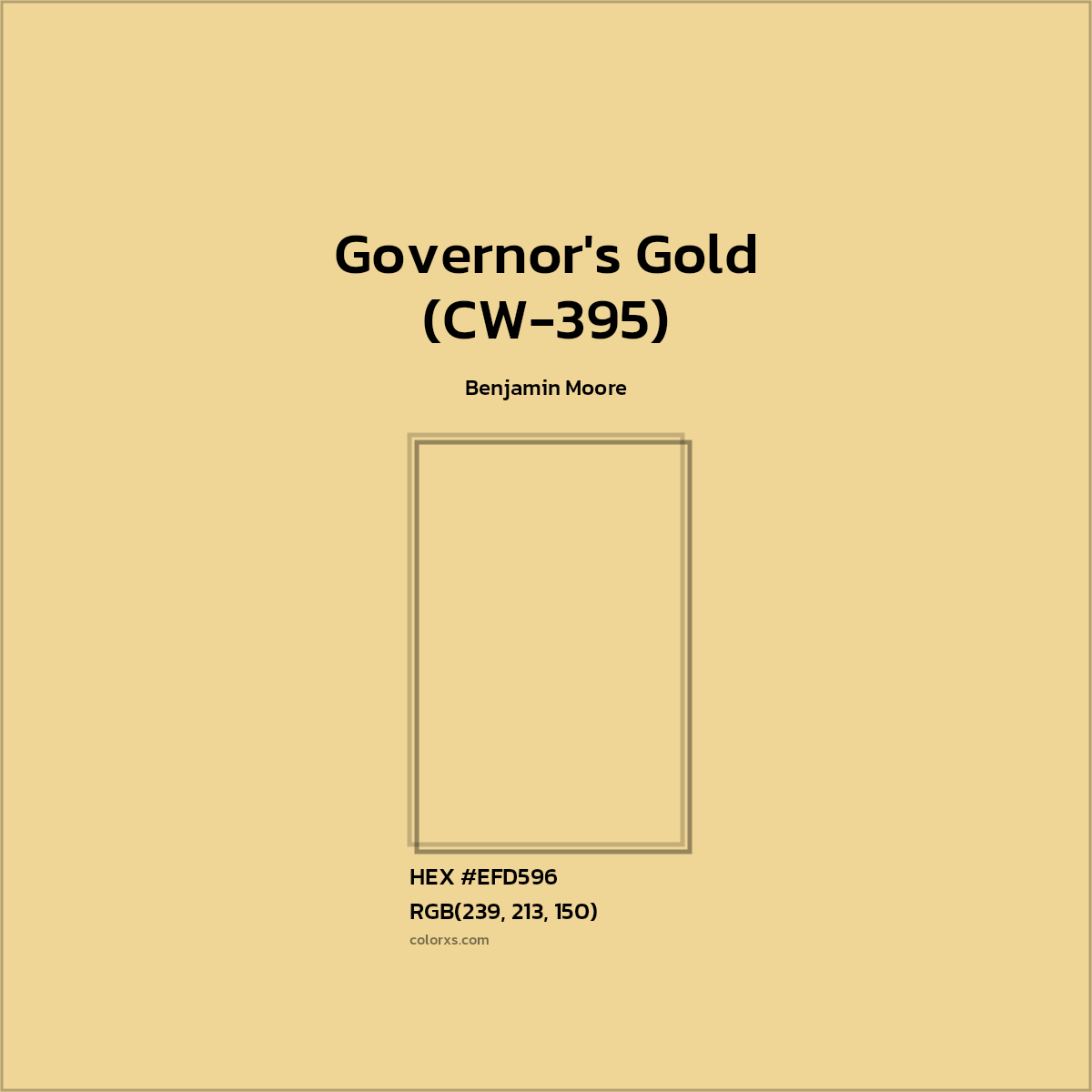 HEX #EFD596 Governor's Gold (CW-395) Paint Benjamin Moore - Color Code