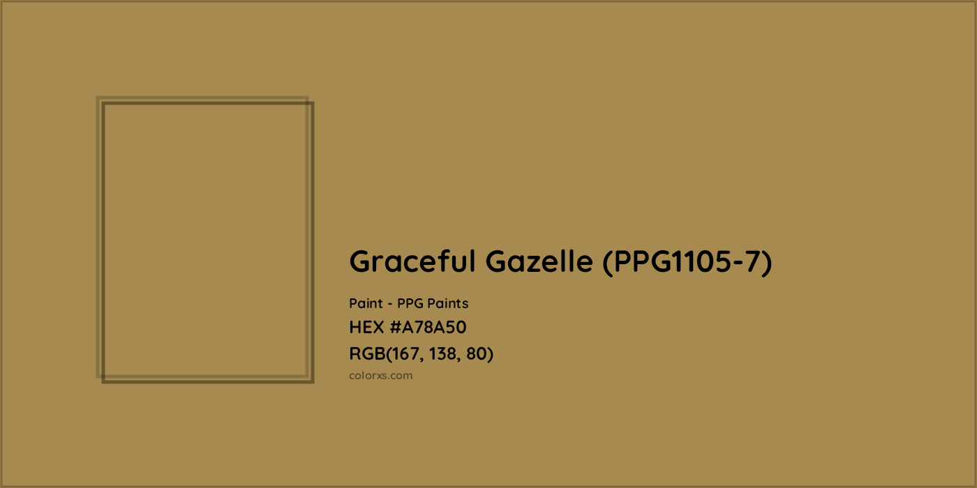 HEX #A78A50 Graceful Gazelle (PPG1105-7) Paint PPG Paints - Color Code