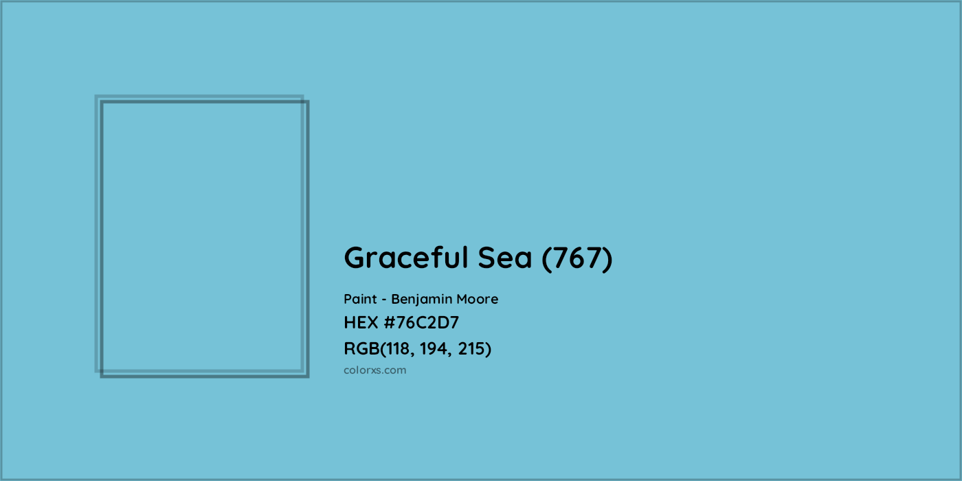 HEX #76C2D7 Graceful Sea (767) Paint Benjamin Moore - Color Code