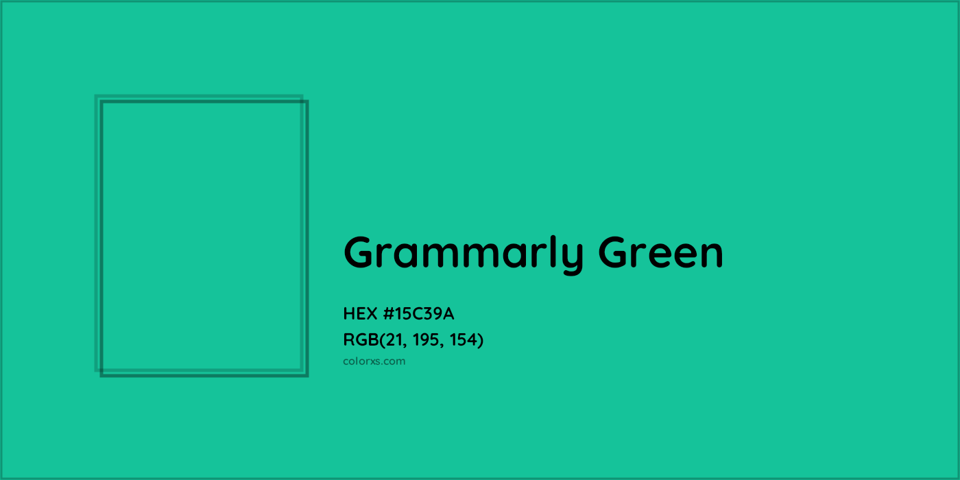 HEX #15C39A Grammarly Green Other Brand - Color Code