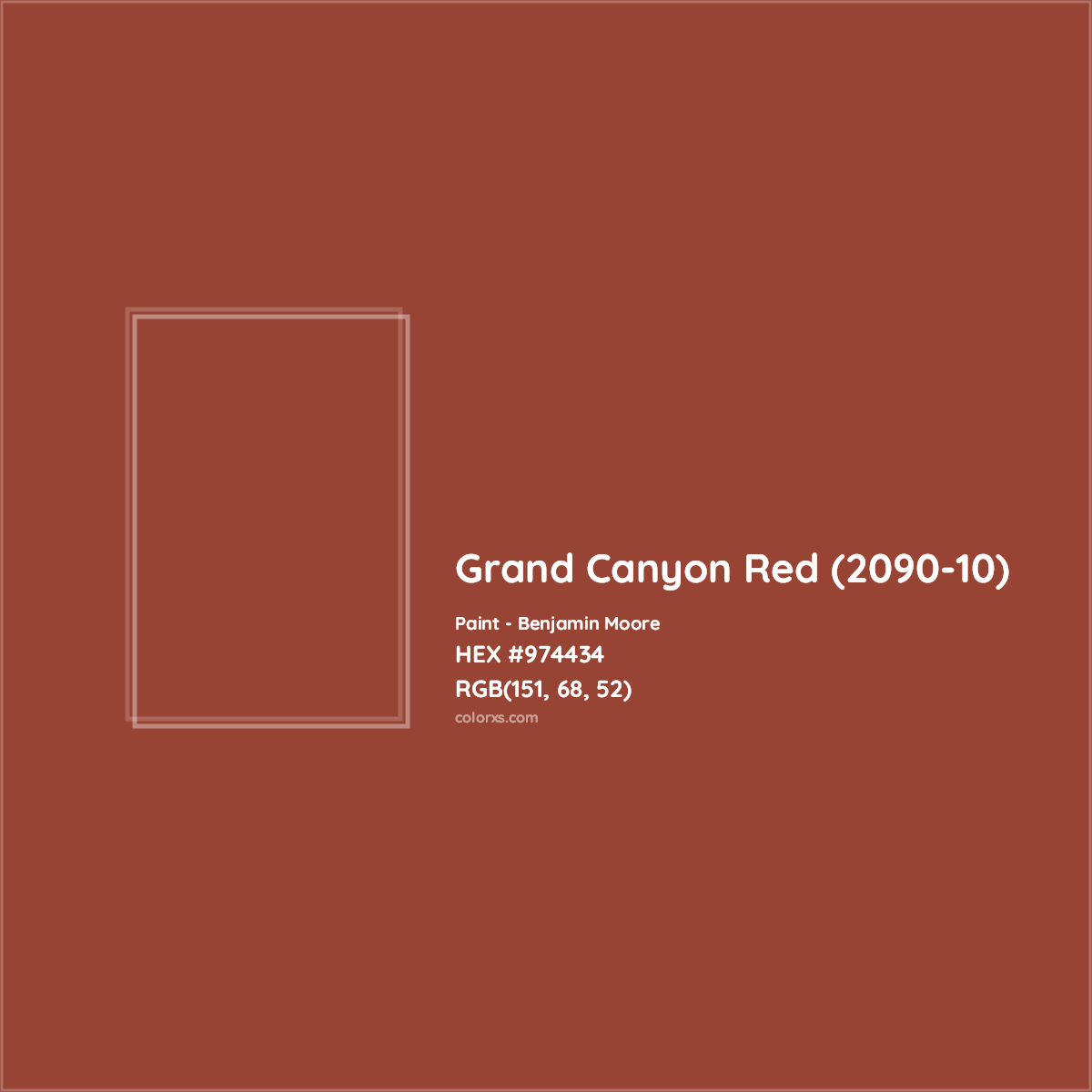 HEX #974434 Grand Canyon Red (2090-10) Paint Benjamin Moore - Color Code