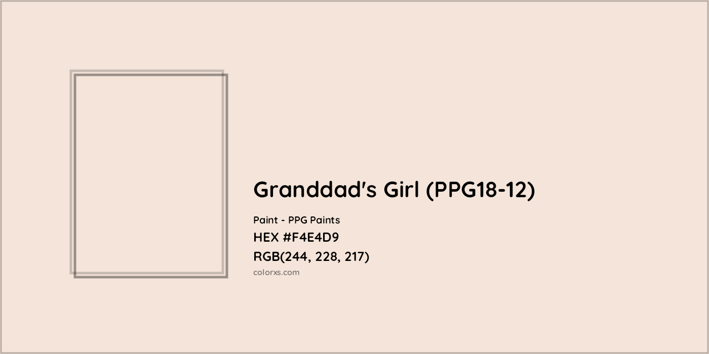 HEX #F4E4D9 Granddad's Girl (PPG18-12) Paint PPG Paints - Color Code