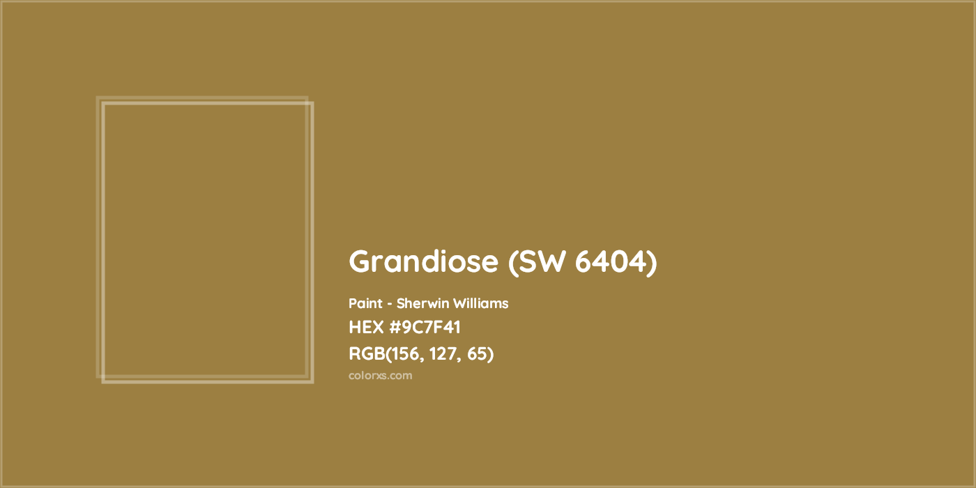 HEX #9C7F41 Grandiose (SW 6404) Paint Sherwin Williams - Color Code