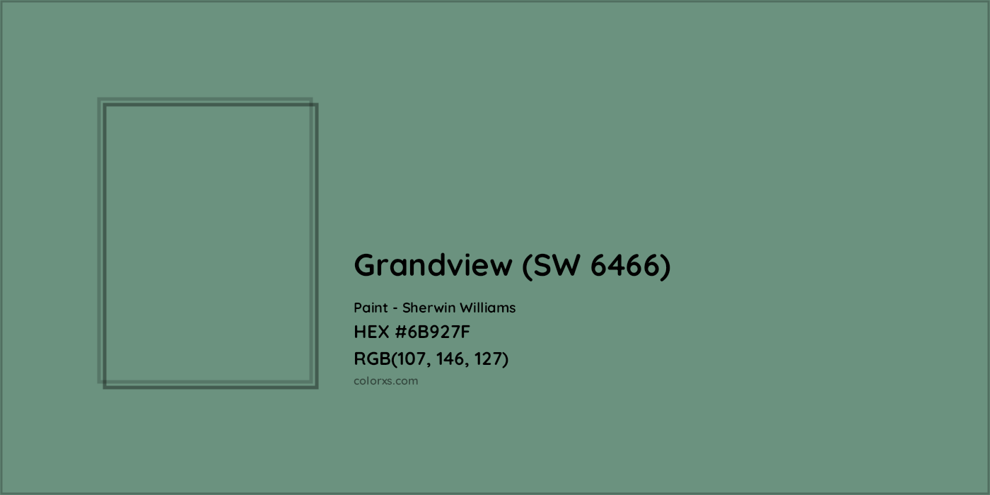 HEX #6B927F Grandview (SW 6466) Paint Sherwin Williams - Color Code