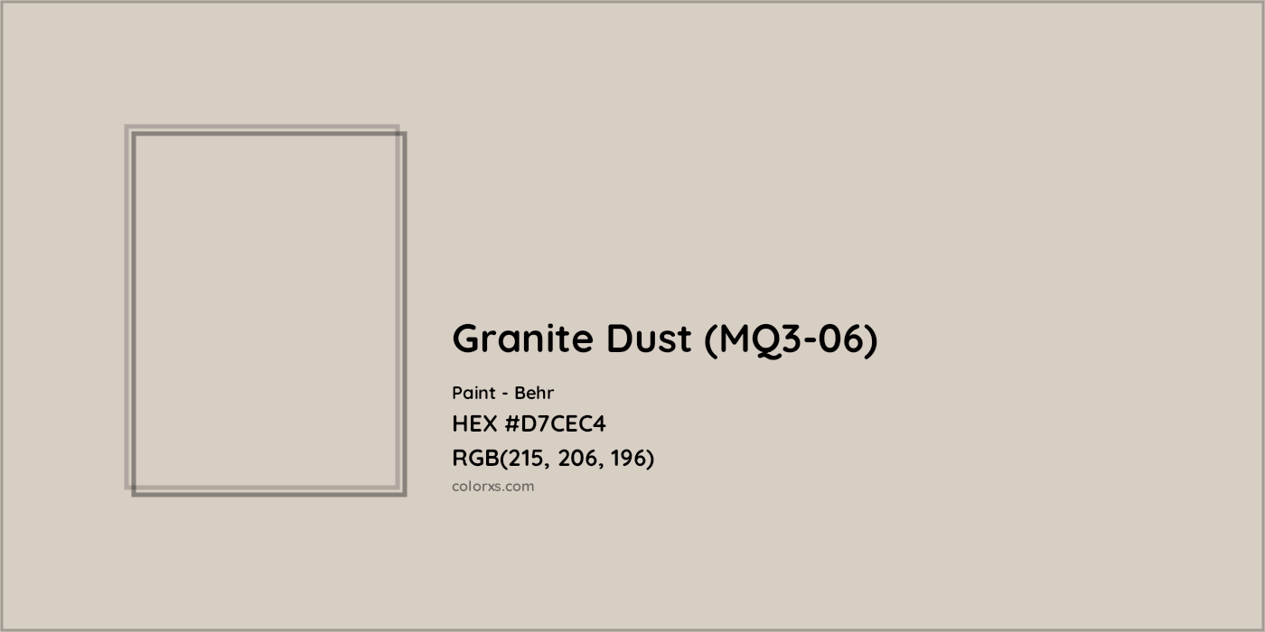 HEX #D7CEC4 Granite Dust (MQ3-06) Paint Behr - Color Code