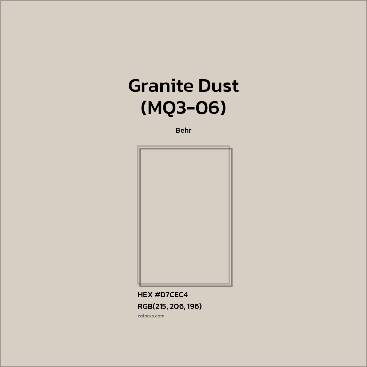 HEX #D7CEC4 Granite Dust (MQ3-06) Paint Behr - Color Code