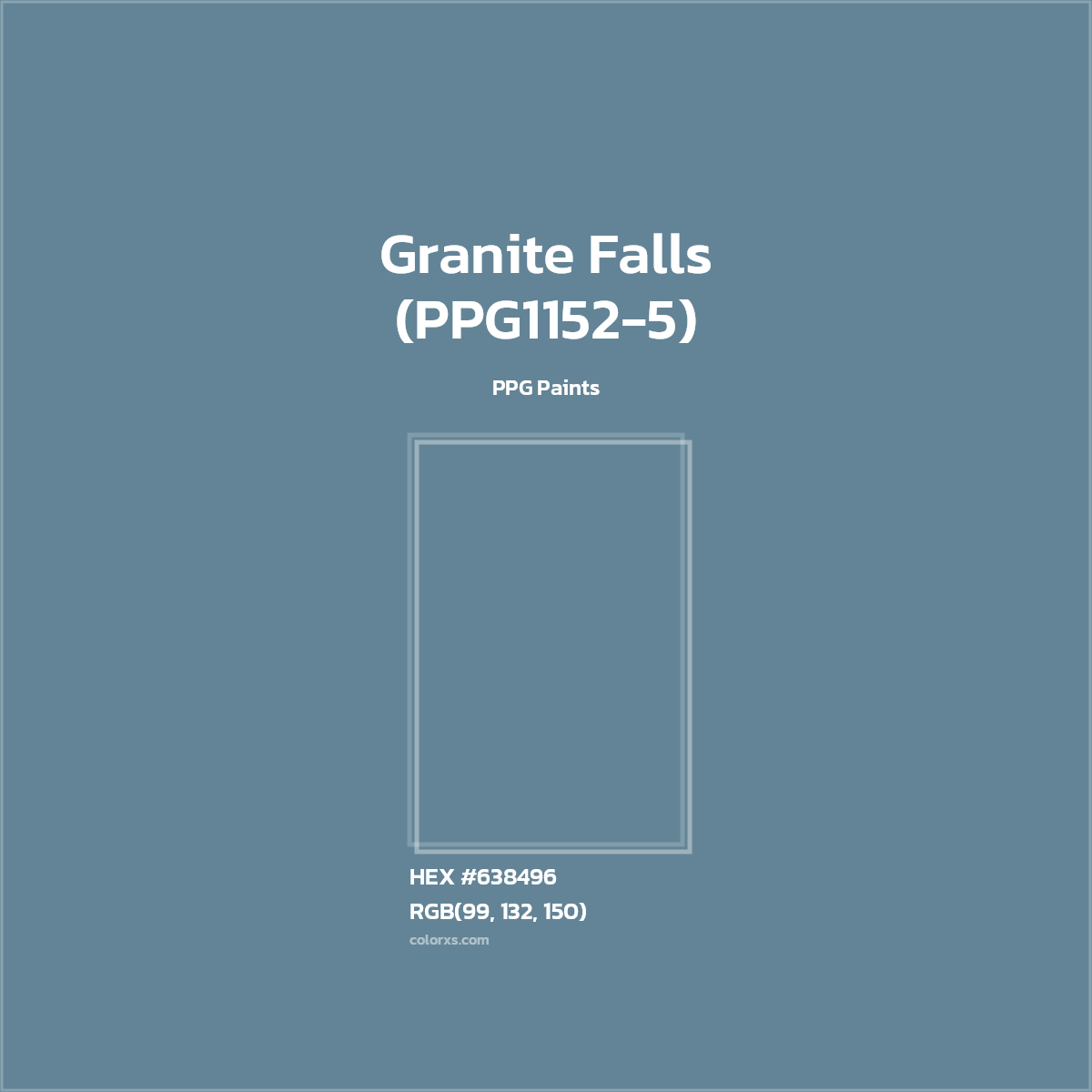 HEX #638496 Granite Falls (PPG1152-5) Paint PPG Paints - Color Code