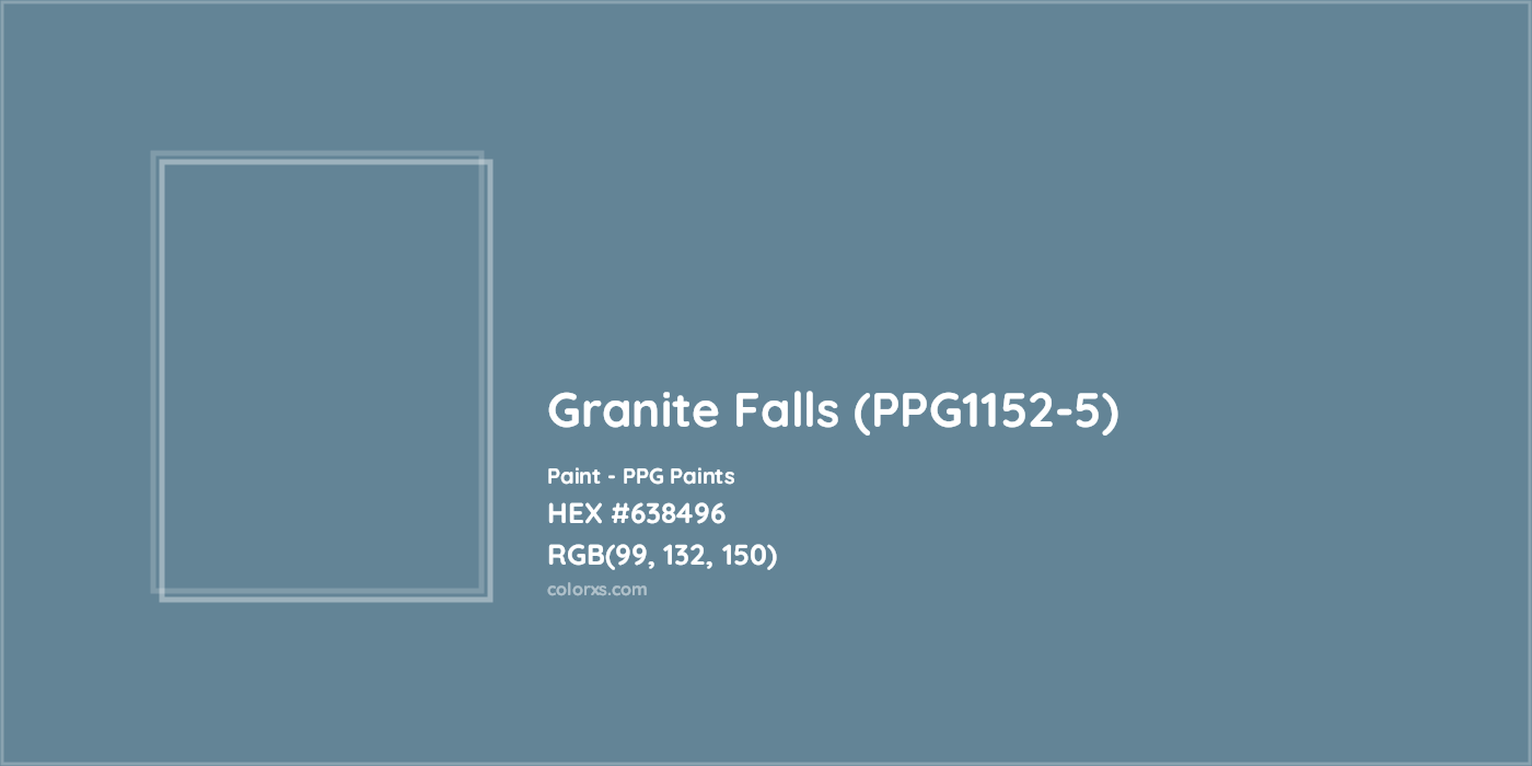 HEX #638496 Granite Falls (PPG1152-5) Paint PPG Paints - Color Code
