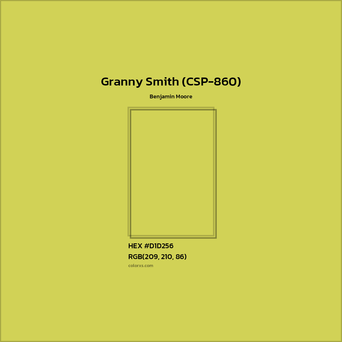 HEX #D1D256 Granny Smith (CSP-860) Paint Benjamin Moore - Color Code