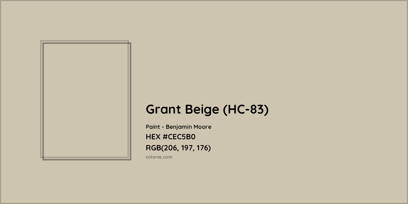 HEX #CEC5B0 Grant Beige (HC-83) Paint Benjamin Moore - Color Code
