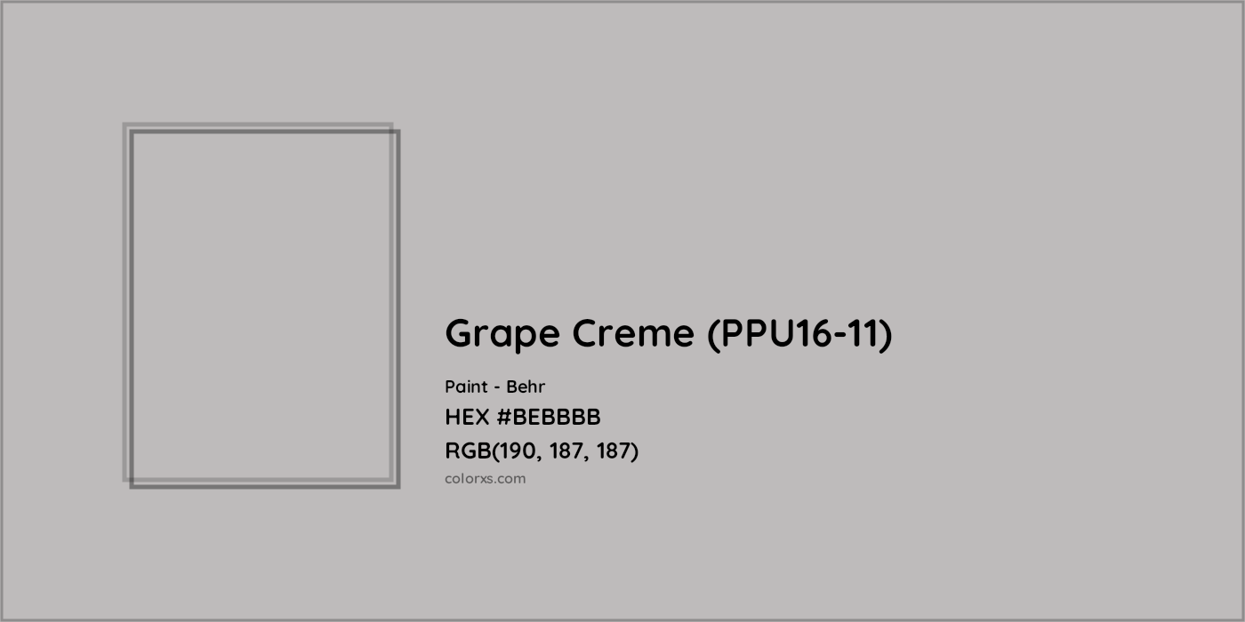 HEX #BEBBBB Grape Creme (PPU16-11) Paint Behr - Color Code