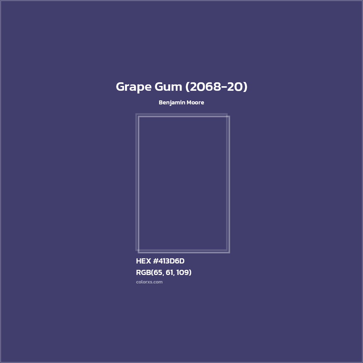 HEX #413D6D Grape Gum (2068-20) Paint Benjamin Moore - Color Code