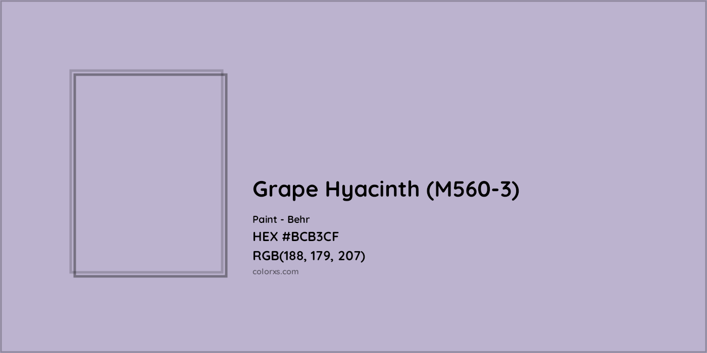 HEX #BCB3CF Grape Hyacinth (M560-3) Paint Behr - Color Code