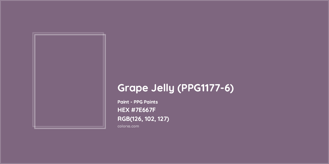 HEX #7E667F Grape Jelly (PPG1177-6) Paint PPG Paints - Color Code