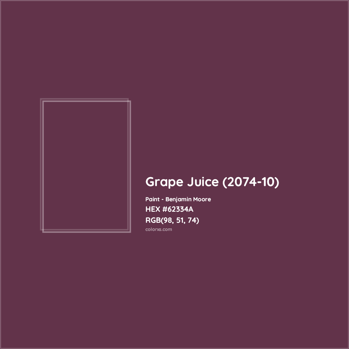 HEX #62334A Grape Juice (2074-10) Paint Benjamin Moore - Color Code