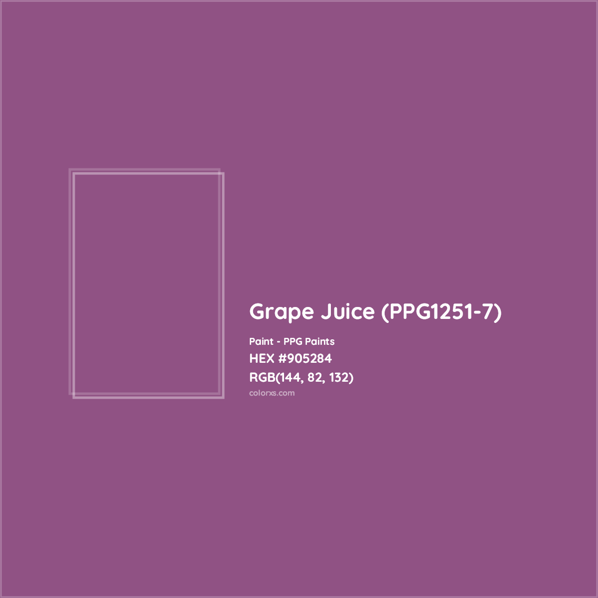 HEX #905284 Grape Juice (PPG1251-7) Paint PPG Paints - Color Code