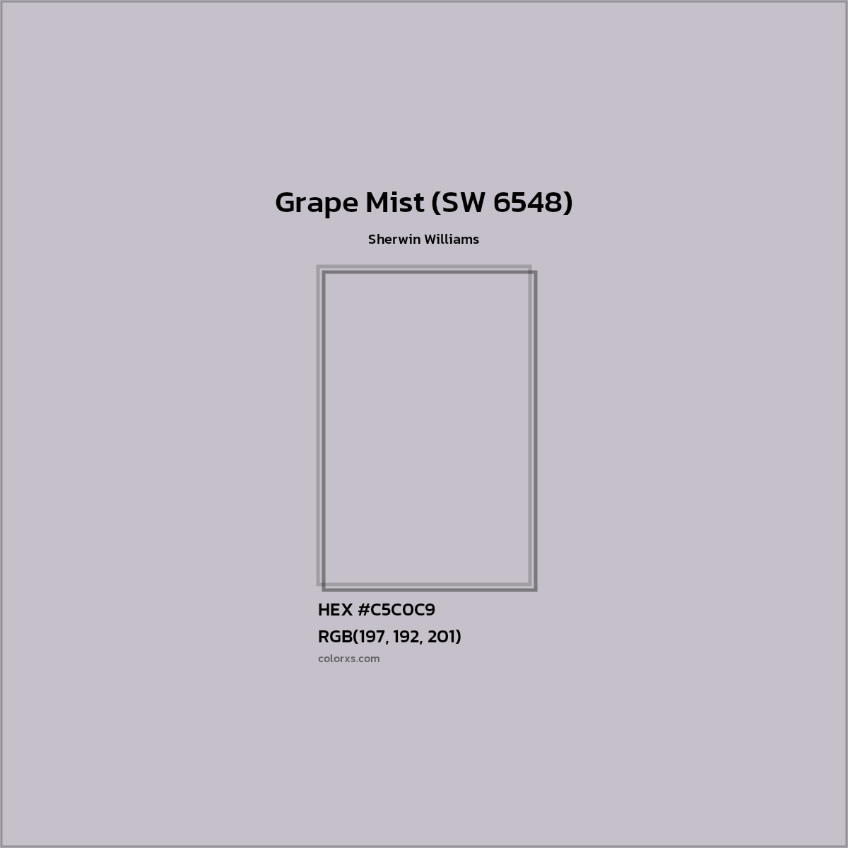 HEX #C5C0C9 Grape Mist (SW 6548) Paint Sherwin Williams - Color Code