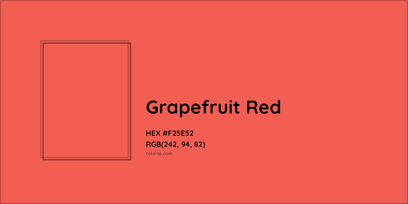 HEX #F25E52 Grapefruit Red Color - Color Code