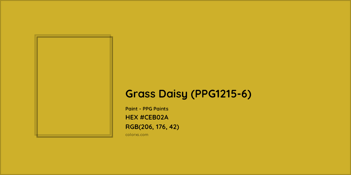 HEX #CEB02A Grass Daisy (PPG1215-6) Paint PPG Paints - Color Code