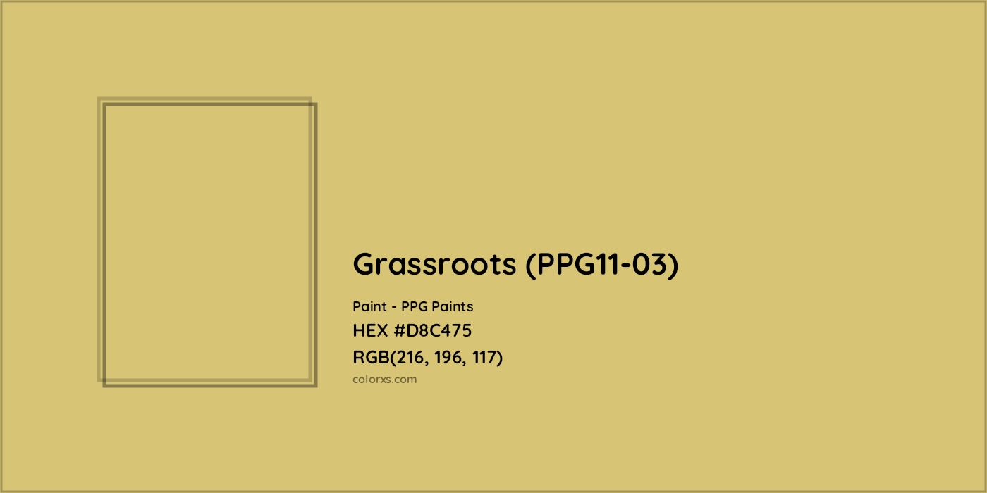 HEX #D8C475 Grassroots (PPG11-03) Paint PPG Paints - Color Code