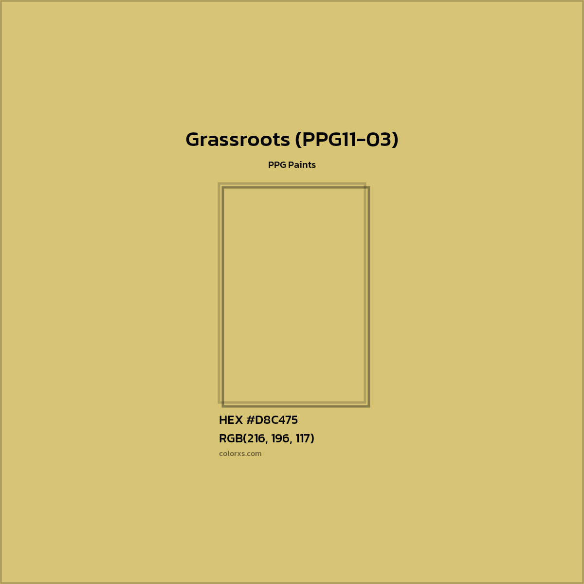 HEX #D8C475 Grassroots (PPG11-03) Paint PPG Paints - Color Code