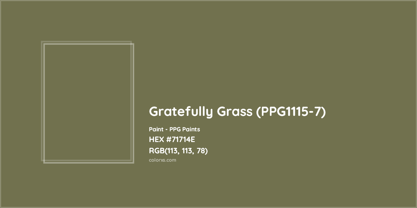 HEX #71714E Gratefully Grass (PPG1115-7) Paint PPG Paints - Color Code