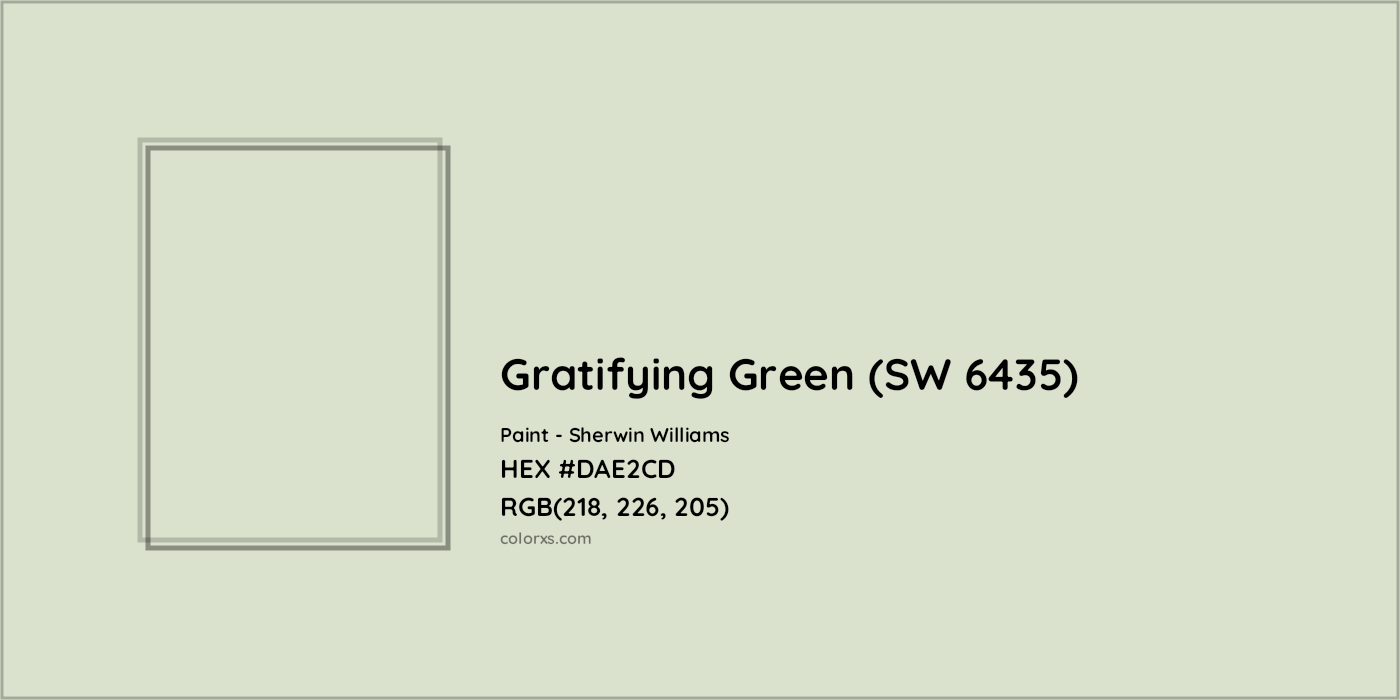 HEX #DAE2CD Gratifying Green (SW 6435) Paint Sherwin Williams - Color Code
