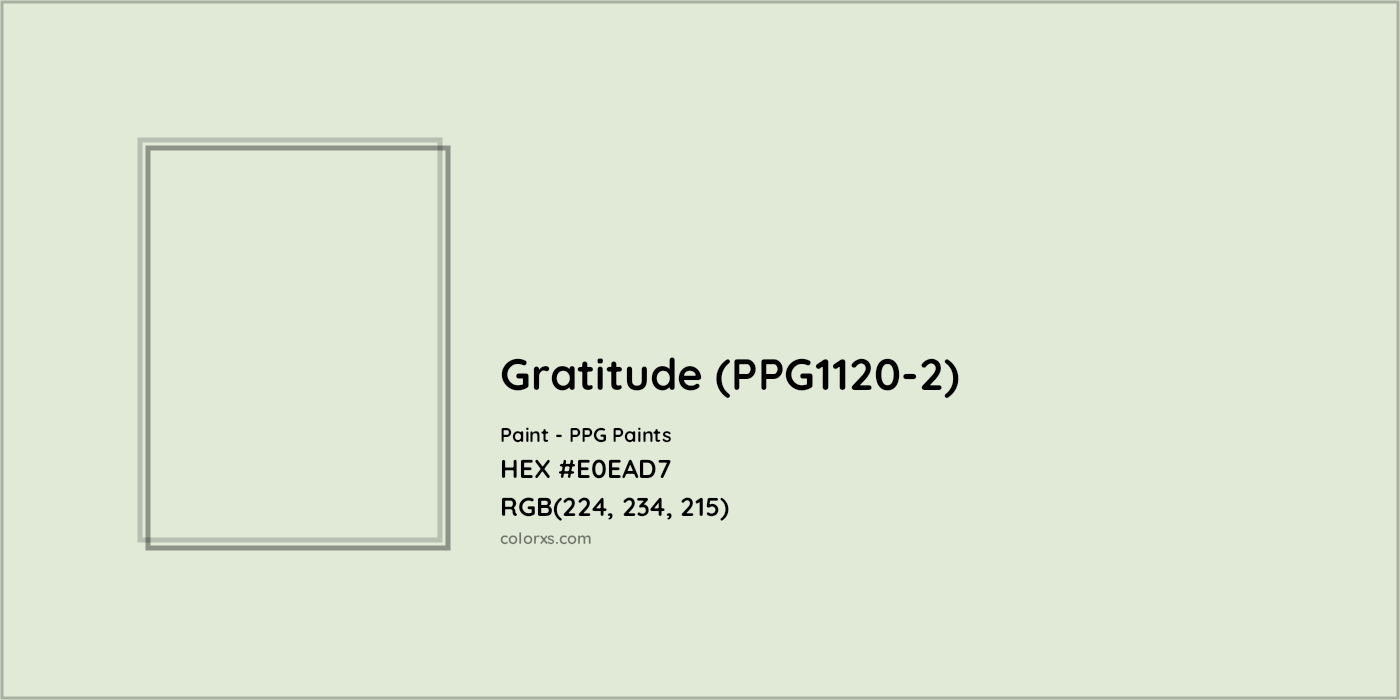 HEX #E0EAD7 Gratitude (PPG1120-2) Paint PPG Paints - Color Code