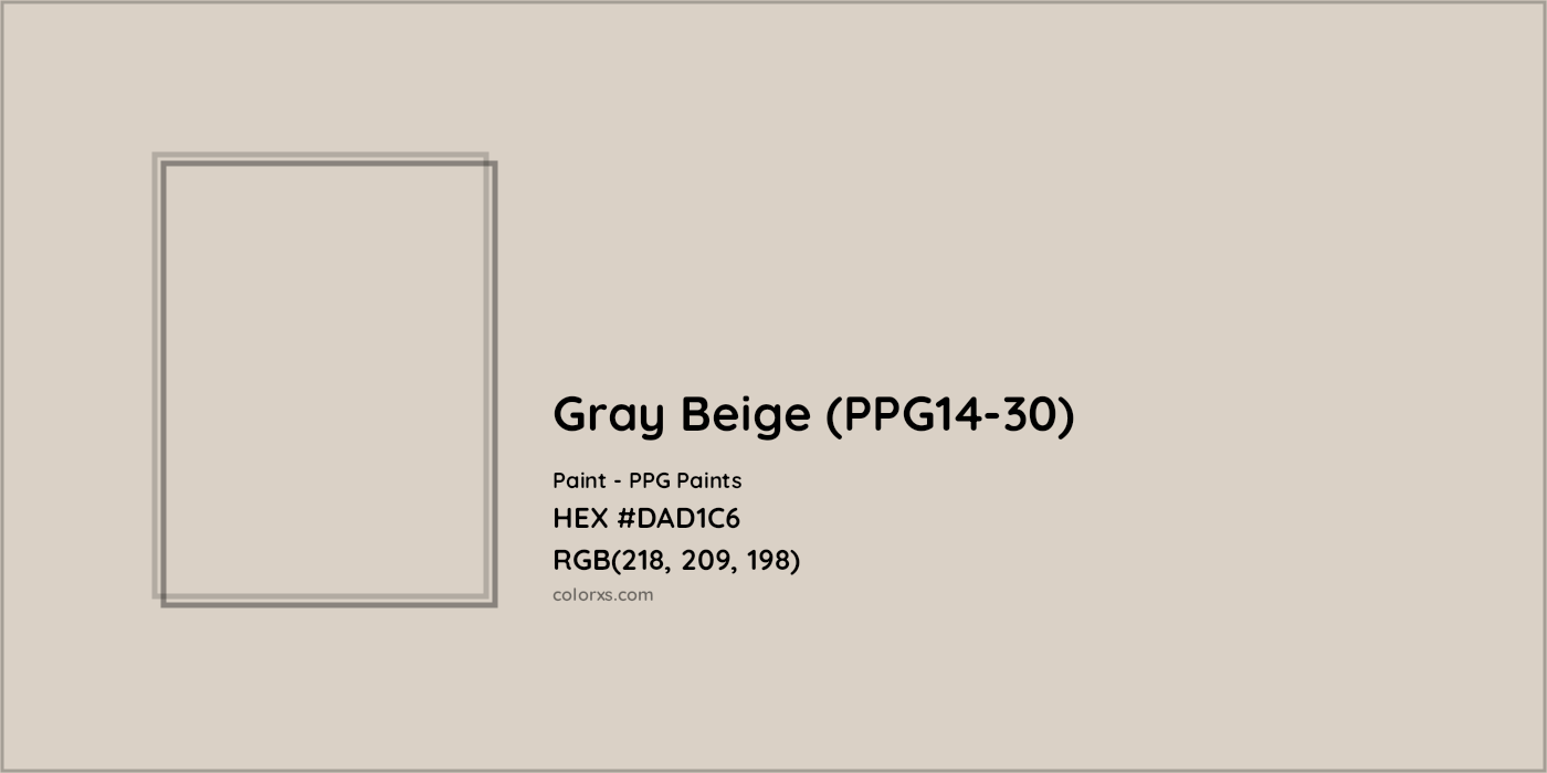 HEX #DAD1C6 Gray Beige (PPG14-30) Paint PPG Paints - Color Code