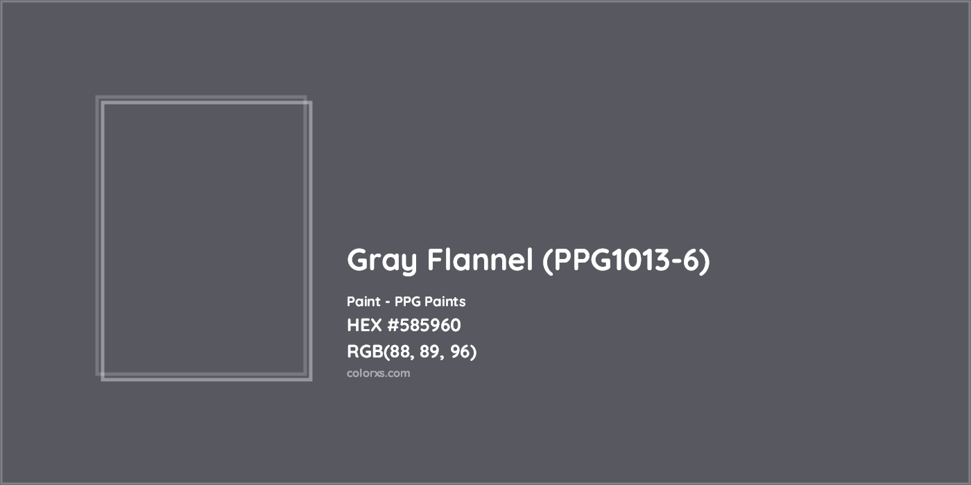 HEX #585960 Gray Flannel (PPG1013-6) Paint PPG Paints - Color Code