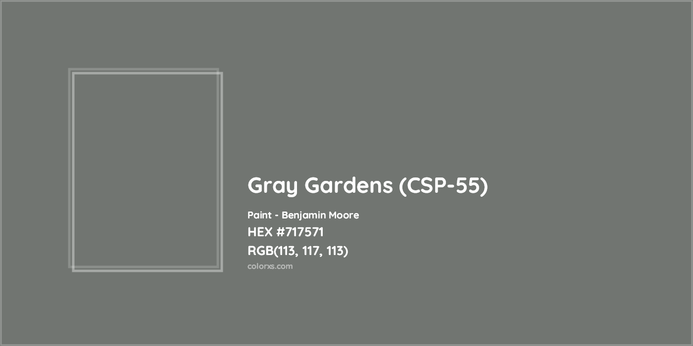HEX #717571 Gray Gardens (CSP-55) Paint Benjamin Moore - Color Code