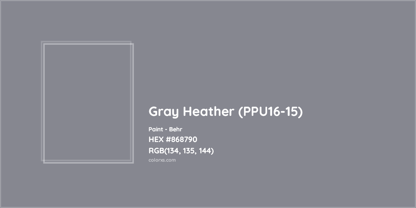HEX #868790 Gray Heather (PPU16-15) Paint Behr - Color Code
