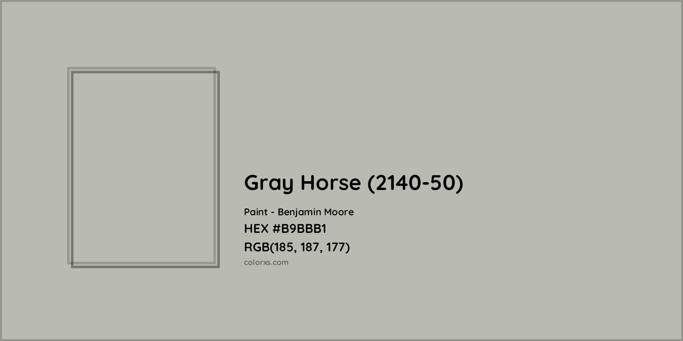 HEX #B9BBB1 Gray Horse (2140-50) Paint Benjamin Moore - Color Code