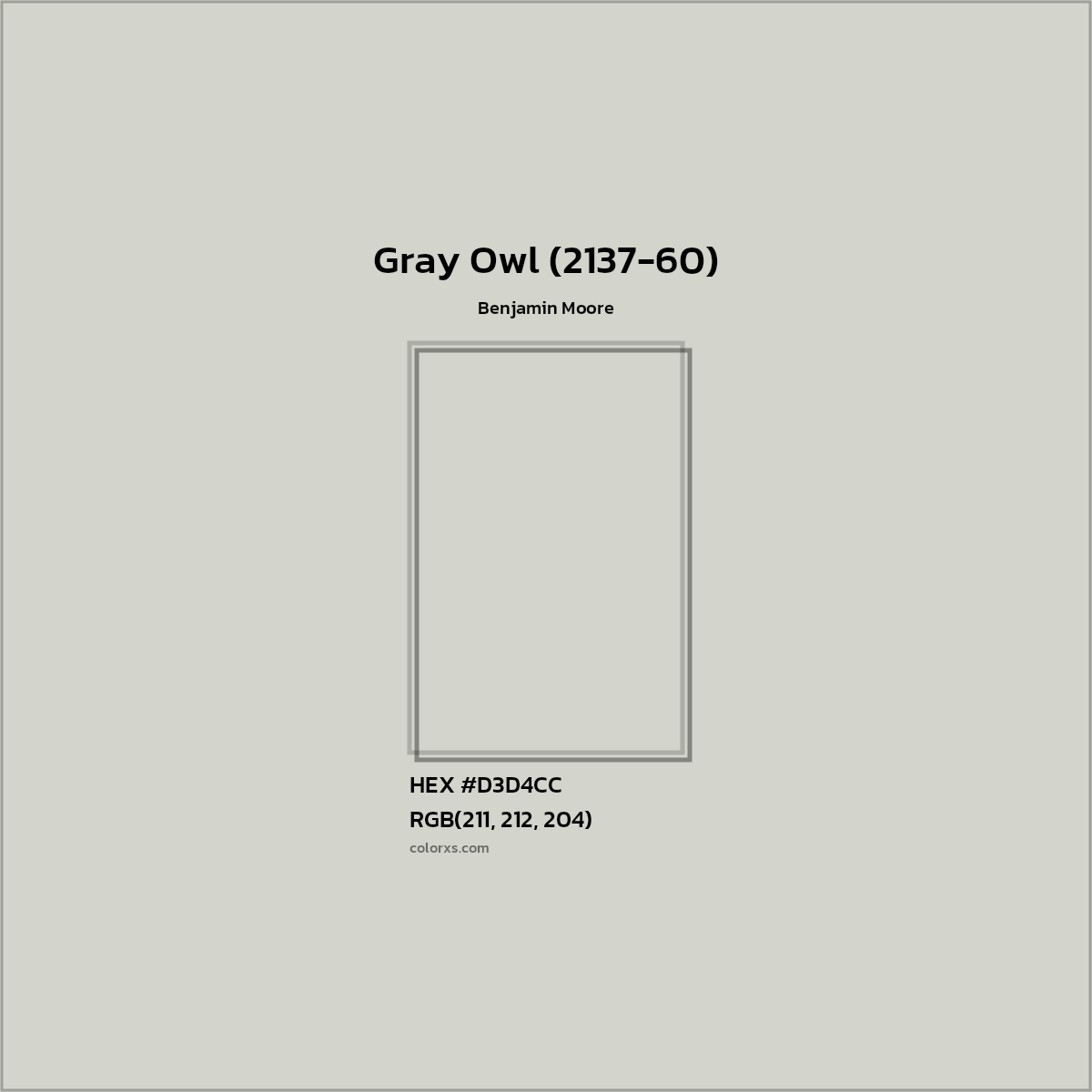 HEX #D3D4CC Gray Owl (2137-60) Paint Benjamin Moore - Color Code