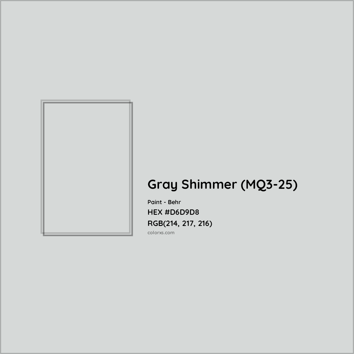 HEX #D6D9D8 Gray Shimmer (MQ3-25) Paint Behr - Color Code