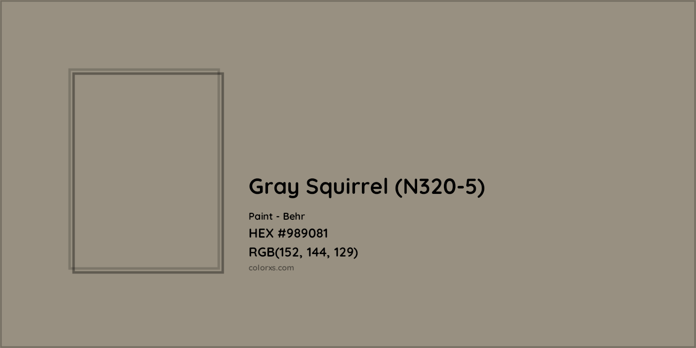 HEX #989081 Gray Squirrel (N320-5) Paint Behr - Color Code