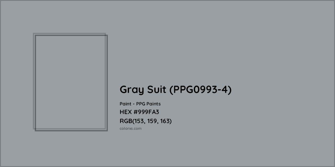 HEX #999FA3 Gray Suit (PPG0993-4) Paint PPG Paints - Color Code