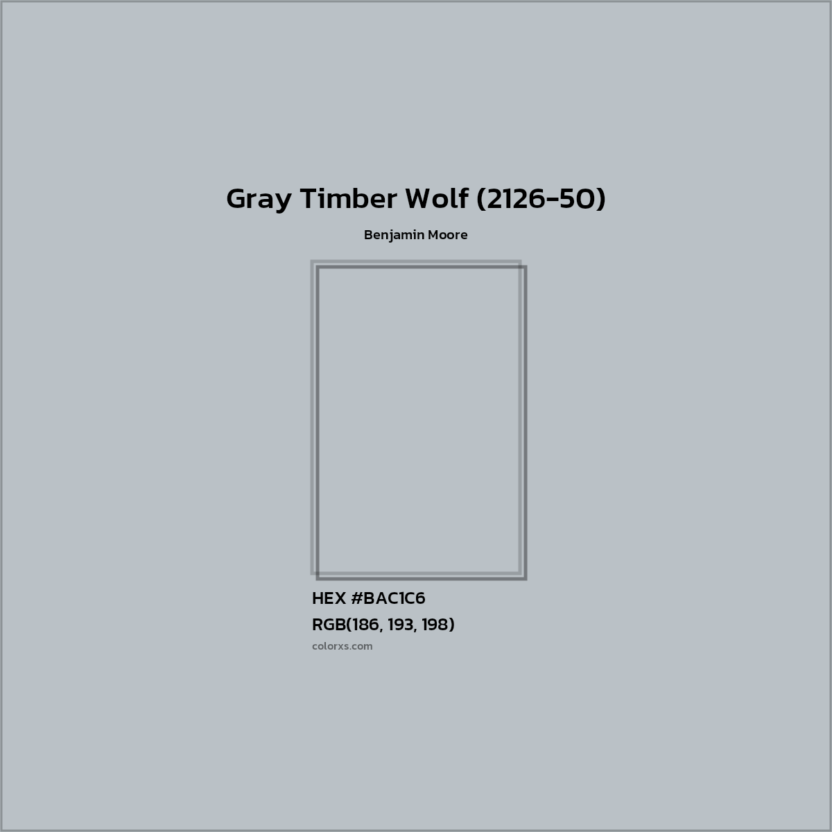 HEX #BAC1C6 Gray Timber Wolf (2126-50) Paint Benjamin Moore - Color Code