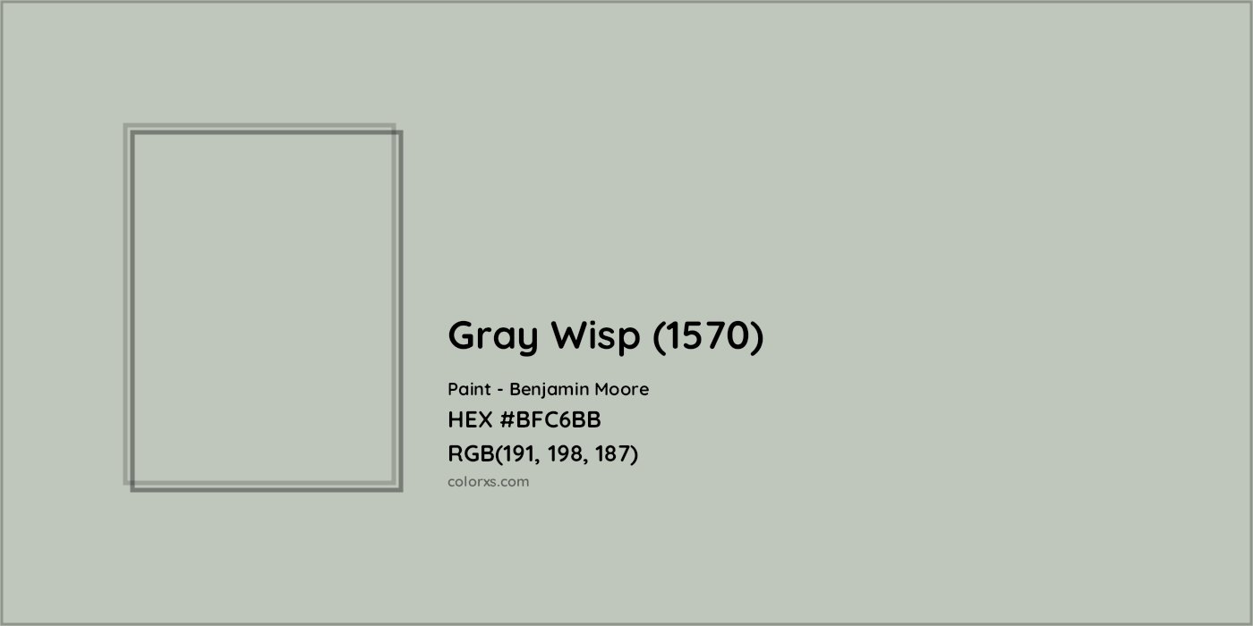 HEX #BFC6BB Gray Wisp (1570) Paint Benjamin Moore - Color Code