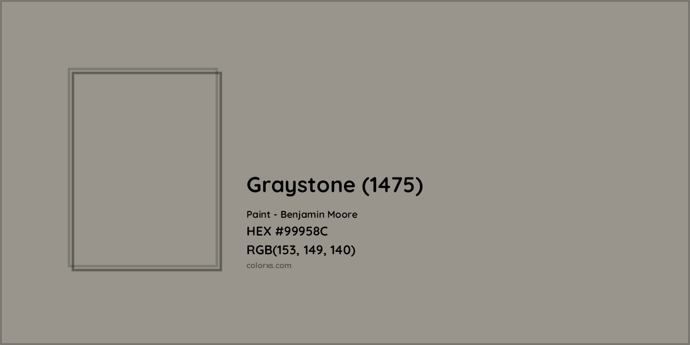 HEX #99958C Graystone (1475) Paint Benjamin Moore - Color Code