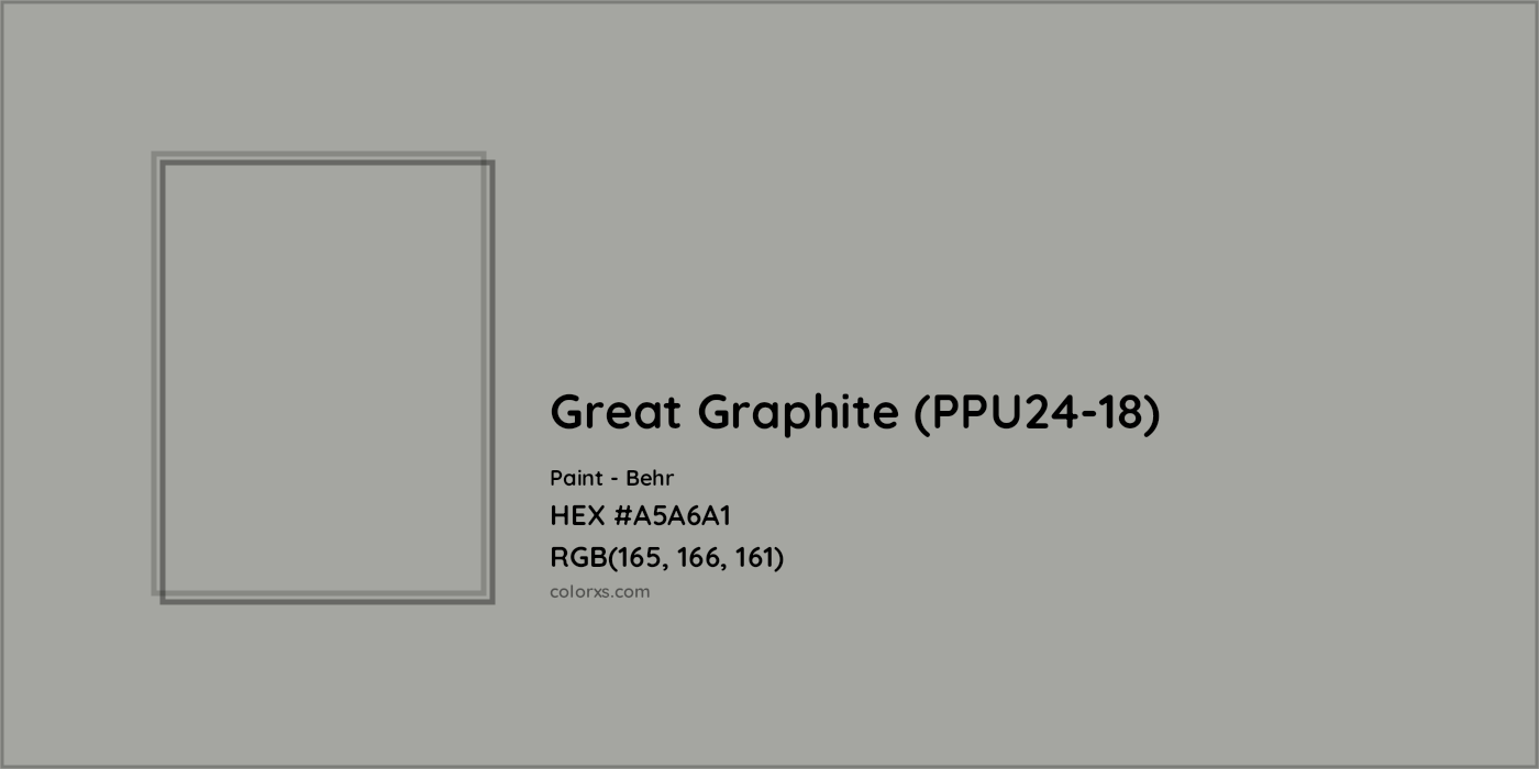 HEX #A5A6A1 Great Graphite (PPU24-18) Paint Behr - Color Code