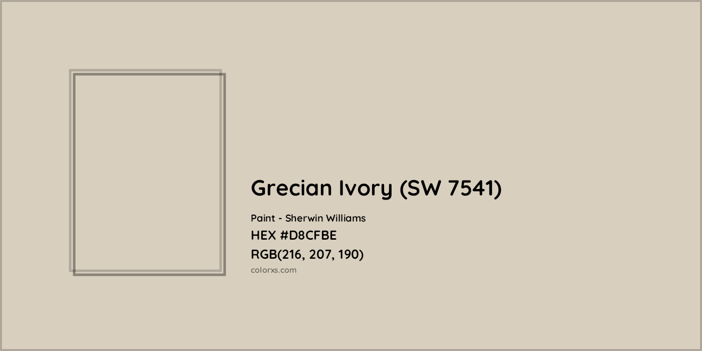 HEX #D8CFBE Grecian Ivory (SW 7541) Paint Sherwin Williams - Color Code