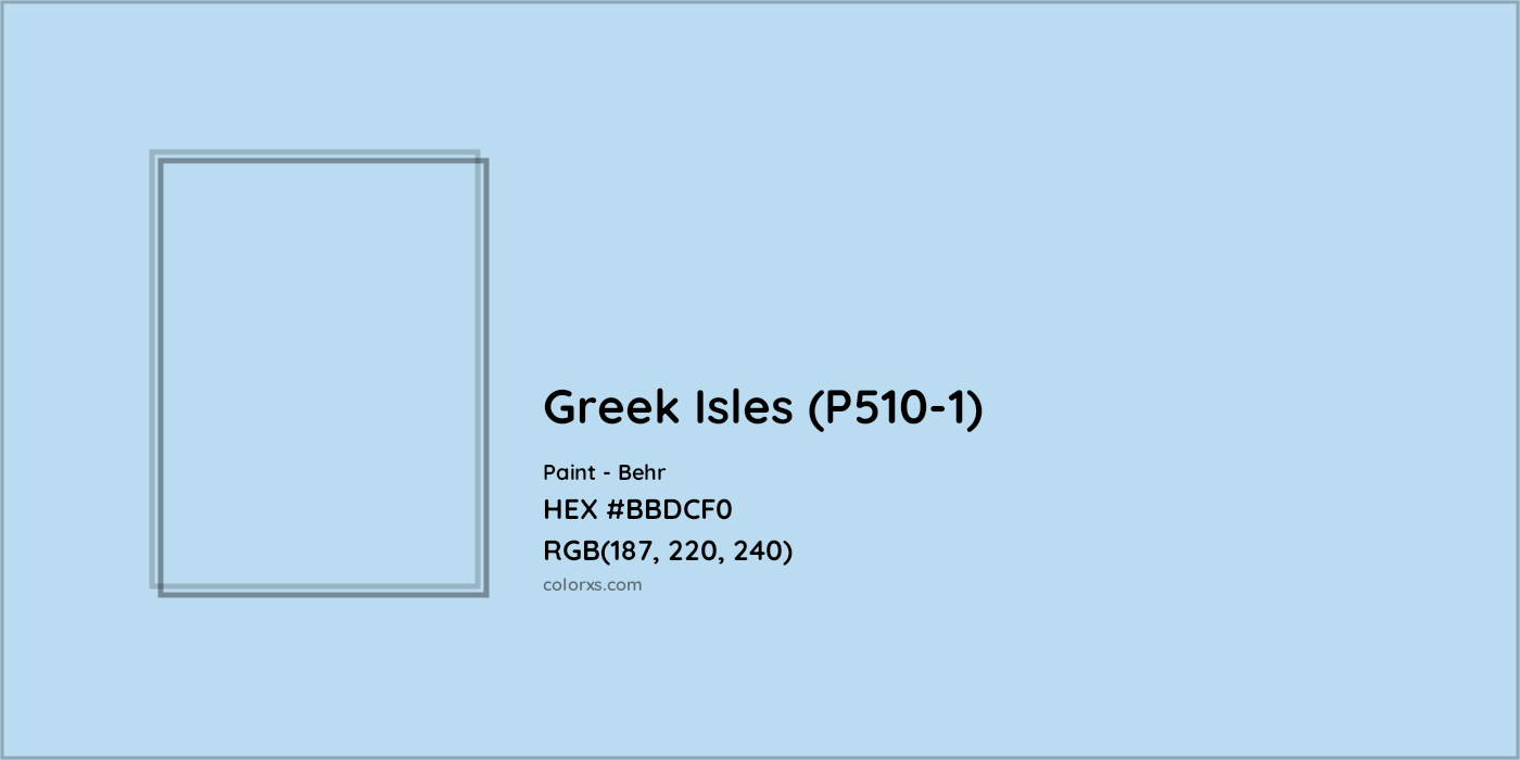 HEX #BBDCF0 Greek Isles (P510-1) Paint Behr - Color Code