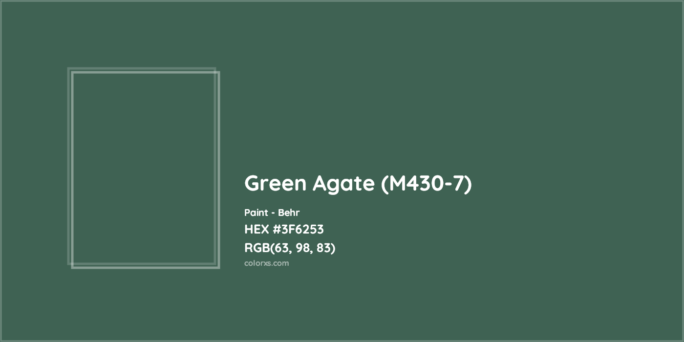 HEX #3F6253 Green Agate (M430-7) Paint Behr - Color Code