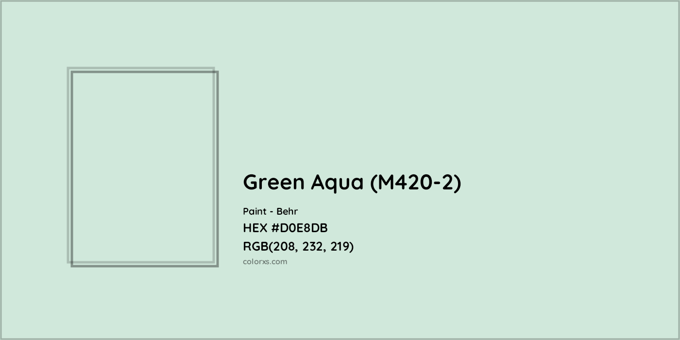 HEX #D0E8DB Green Aqua (M420-2) Paint Behr - Color Code